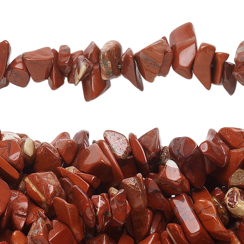 Red Jasper (natural), Chip STRAND 34 INCHES